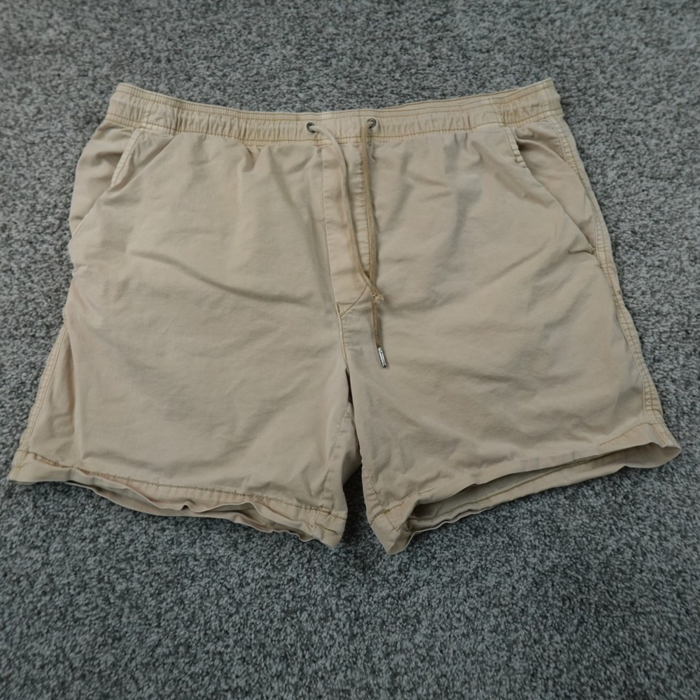 American Eagle Shorts Mens L Beige Tan Flex Chino Drawstring Elastic Waist